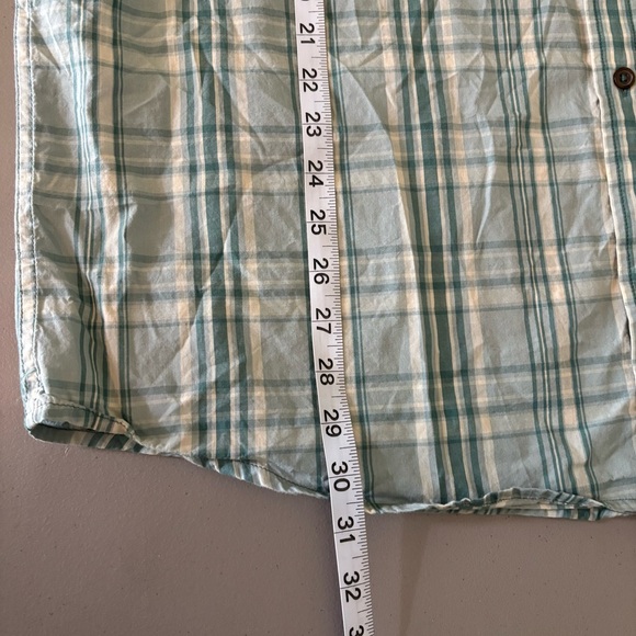 Prana Men's 100% organic cotton Blue Plaid Button Down Shirt XXL slim fit - Picture 5 of 6